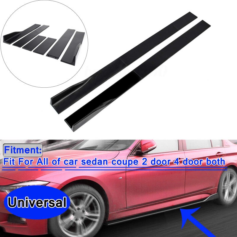 Areyourshop 78.7" Look Side Skirts Extension Rocker Panel Splitter for Toyota Corolla Camry, for Ford Mustang Focus RS ST, for Infiniti Q50 Q60 Q70 G25 G37, for Benz W204 W203, for Honda Civic Accord - Image 2